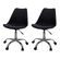 17 Kit 2 Cadeiras Giratorias Office Luisa Rivatti Assento PP Cinza Base Rodizio Cromado